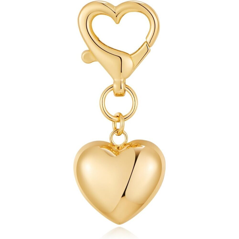 Gold Heart Keychain for Women Bag Charm Fashion Accessory Gift